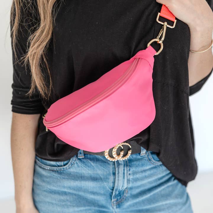 Thomas and Lee Company - Vente Sac ceinture – femme - Sac banane en nylon coloré Hannah avec sangle22