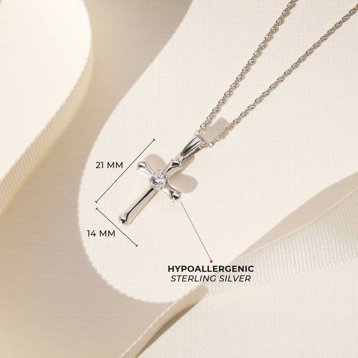 In Season Jewelry - Vente Collier – enfant - Collier en forme de croix pour enfants/enfants de style gothique en argent sterling3