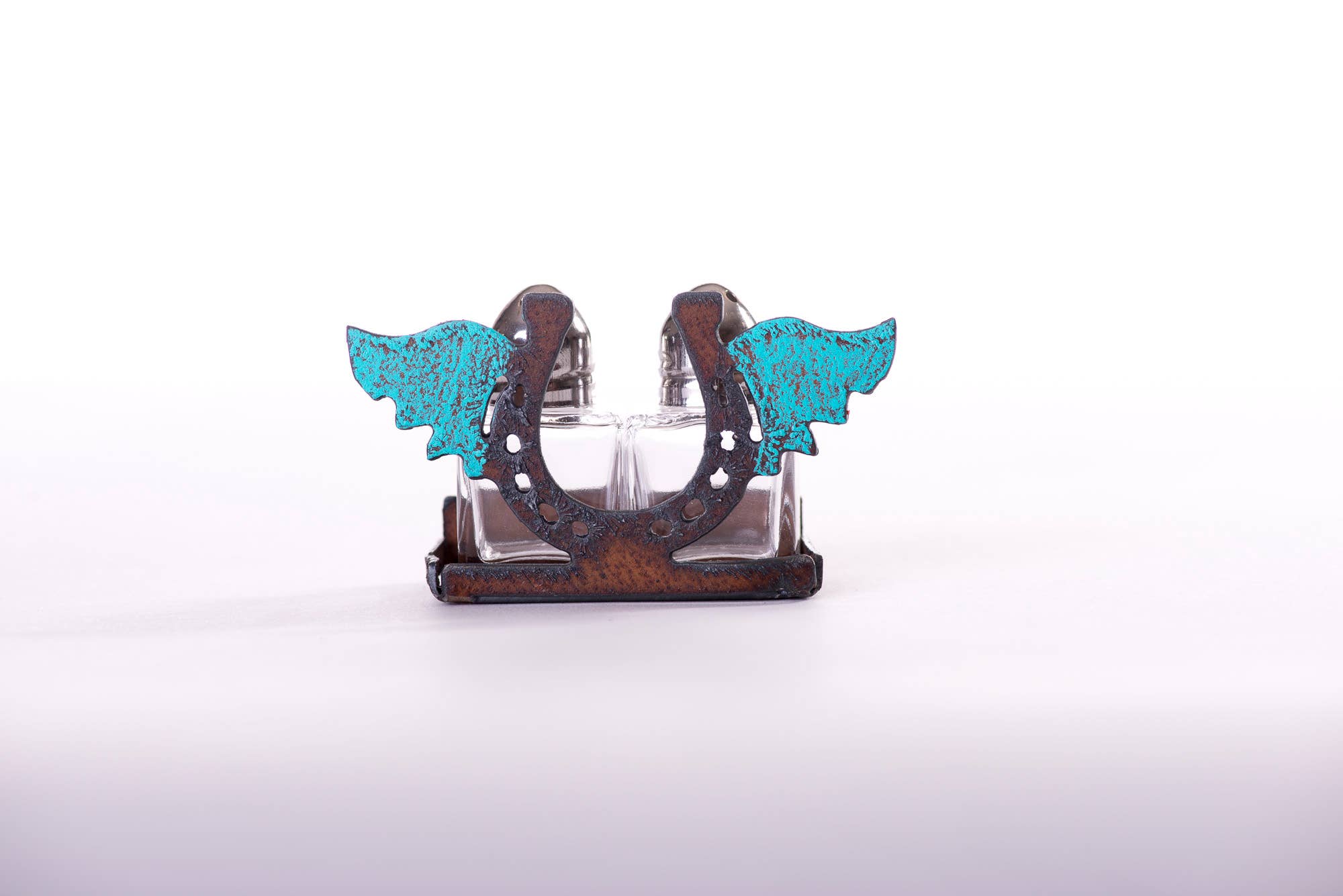 Whimsies - Wholesale Salt & Pepper Shaker Set - Western Salt and Pepper Horseshoe Wings rodeo rustic decor1