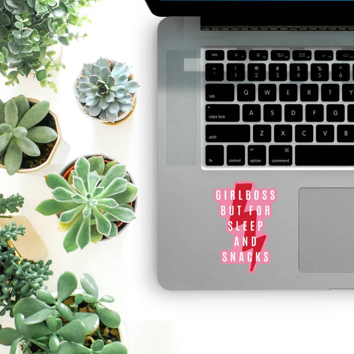 GetBullish - Wholesale Sticker - Girl Boss But For Sleep and Snacks Die Cut Vinyl Sticker4