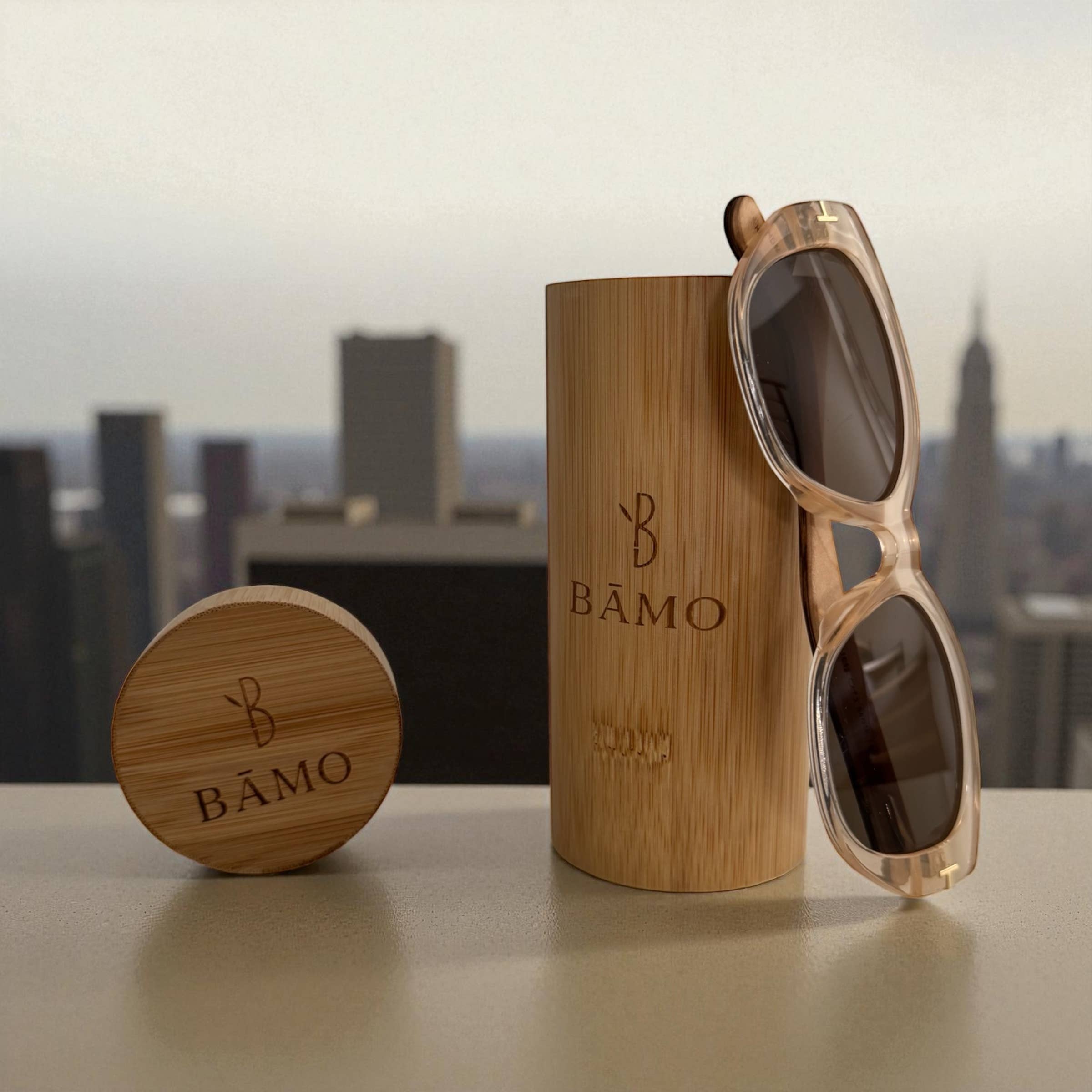 BOTTEGA SMERALDA – Óculos de sol - Mulher por atacado – Óculos de sol de madeira TAORMINA Nude4