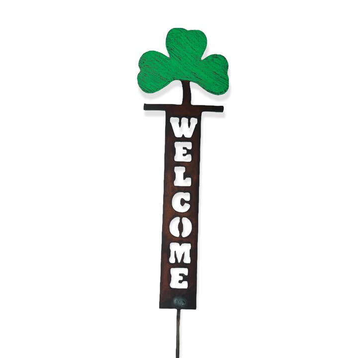 Shamrock welcome plant stakes Presentes irlandeses do Dia de São Patrício por atacado de Whimsies