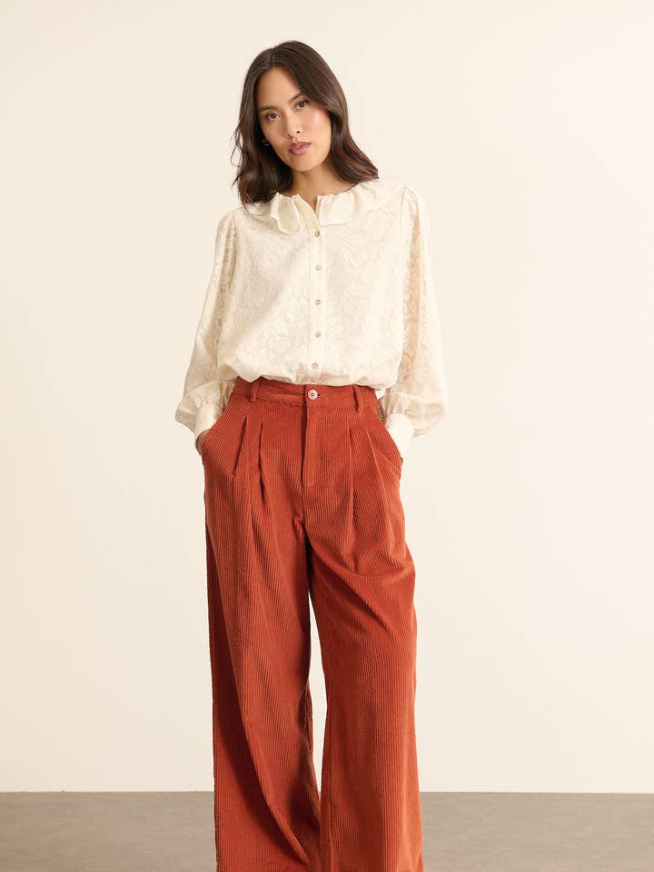 Wide velvet pants - VOLTAIRE for wholesale by Garance Paris