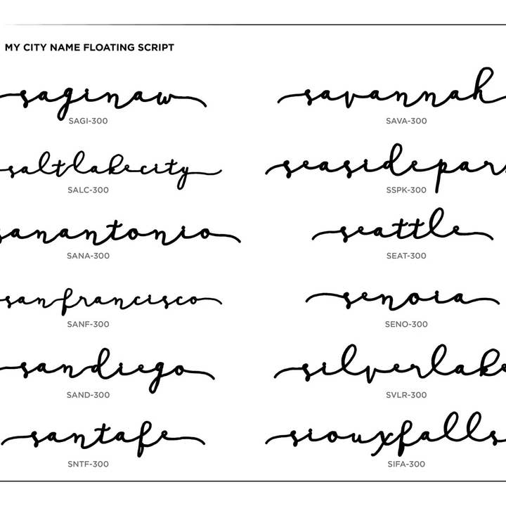 Grainwell - Wholesale Wall Accent - State Name Floating Script8