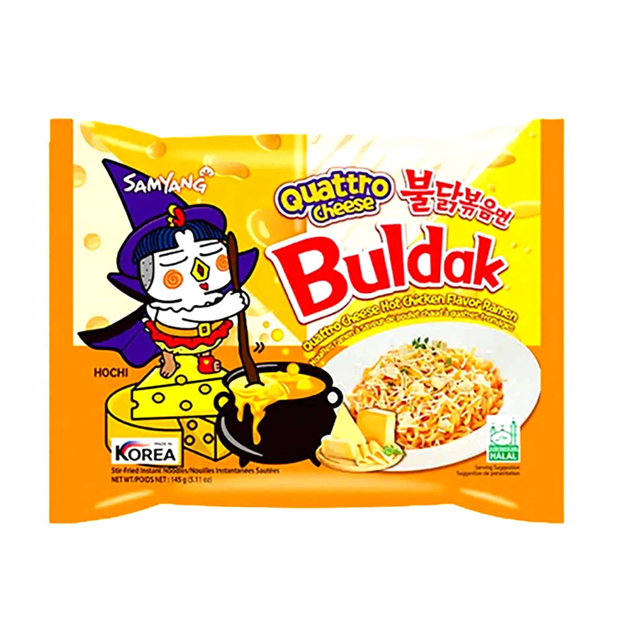 K Moitves Foods - Vente Ramen - Samyang Buldak Quattro Cheese Chicken Ramen – 125g (5X8, 40 Paquets)3