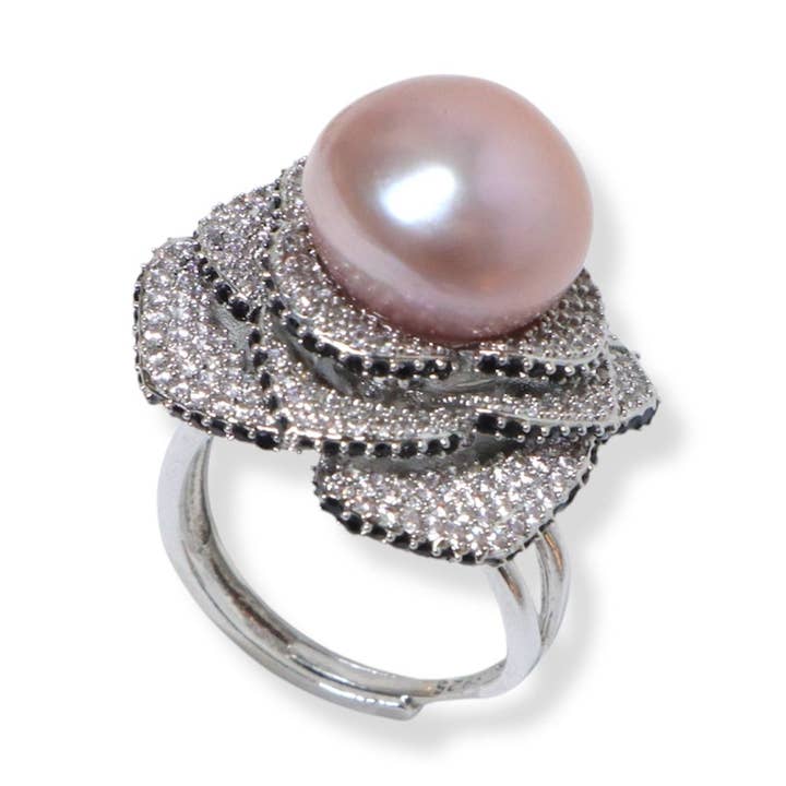 Bague Perle Éternelle Fleurissante pour la vente par Ninemoo