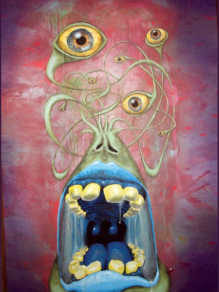 Blaurgh (original art print) 11 x17 for wholesale by Extravaganza of Strange : Art of Bili Kribbs