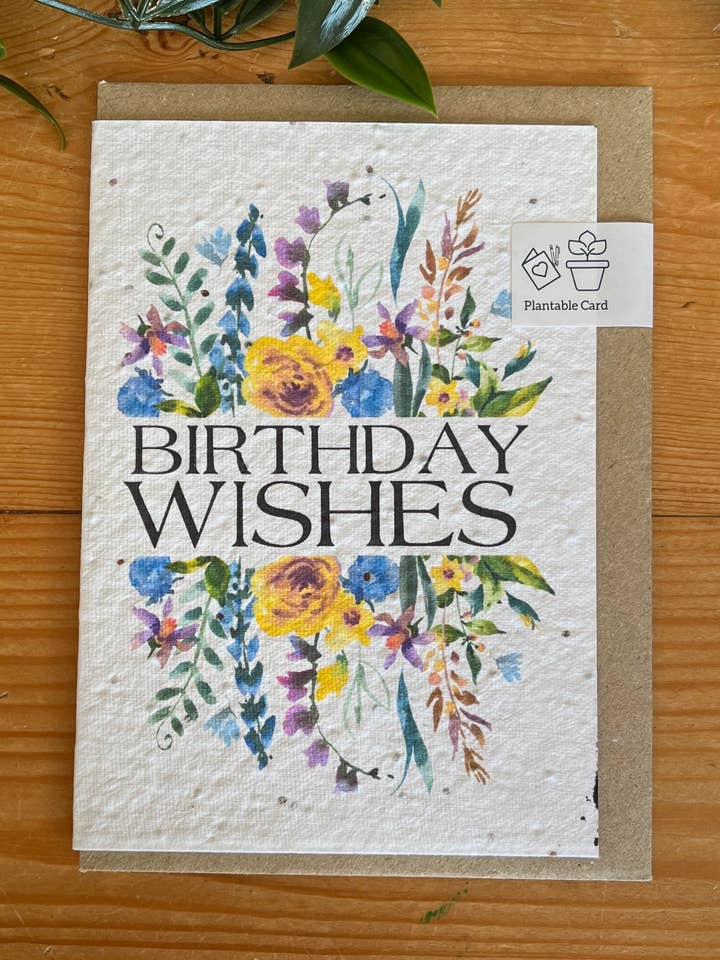 Planterbart gratulationskort - Grattis på födelsedagen porträttblommor för wholesale av Scribe & Grow