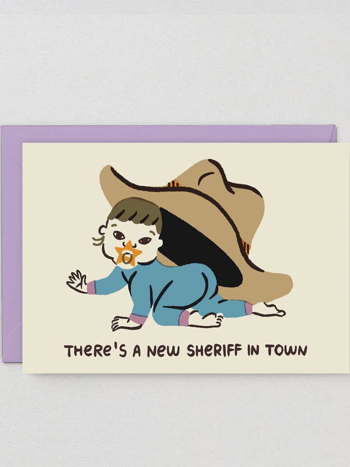 There's a New Sheriff In Town Greetings Card for wholesale by Wrap