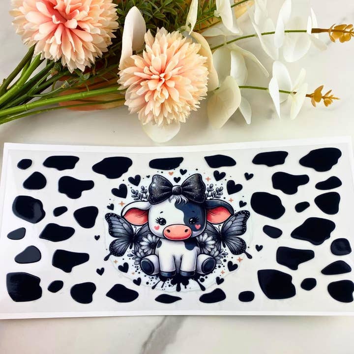 Black Cow | 16 oz UV DTF Wrap for wholesale by HKS Custom Designs