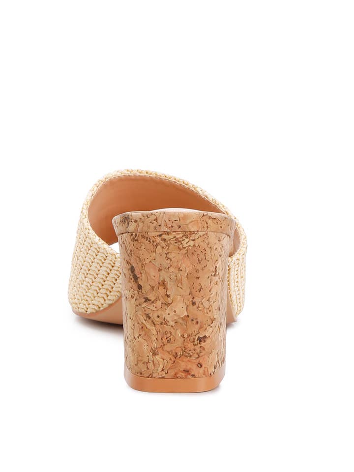 Natural Addie Raffia Slip On Sandals for wholesale on Faire5
