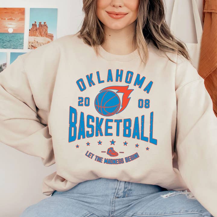 Vintage Oklahoma Thunder Sweatshirt for Basketball Fans 2008 for wholesale by TheKingShirt