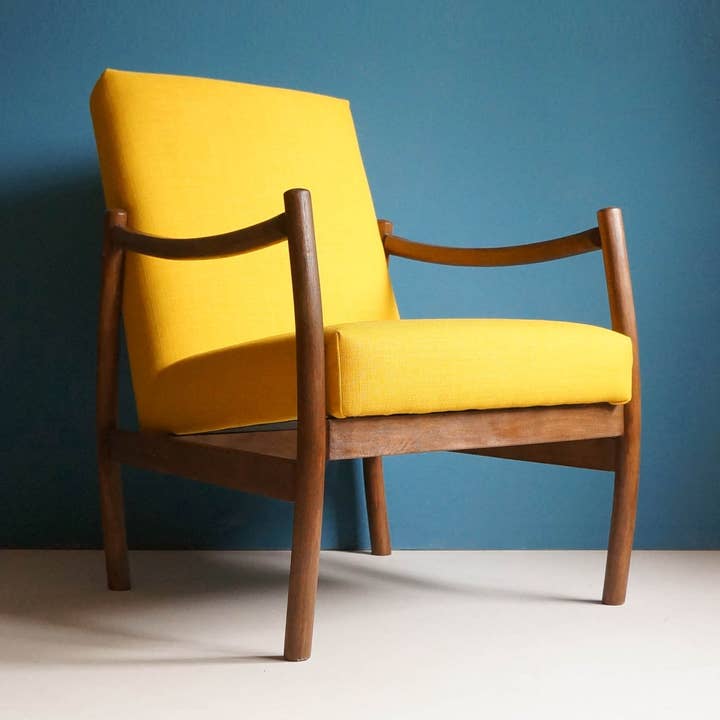 Vintage Armchair From Mid Century, Mustard, Restored. for wholesale by Workshop of Forms
