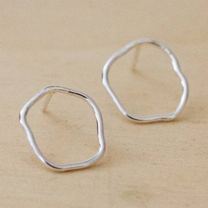Wavy Open Circle Studs for wholesale by Fawn And Rose