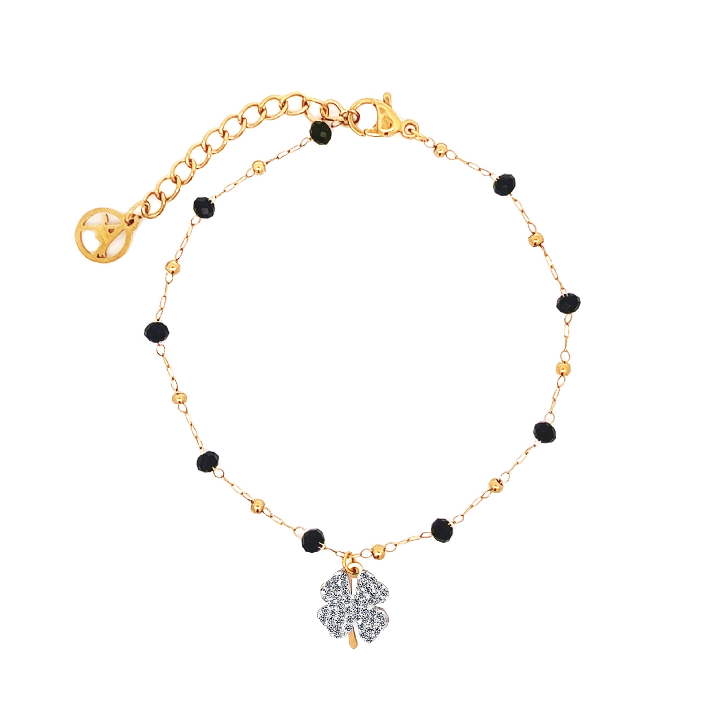 AMORINO SRL – Großhandel Armband mit Charms/Anhängern – Armband mit vierblättrigem Kleeblatt aus Kristall - JN21811544C760