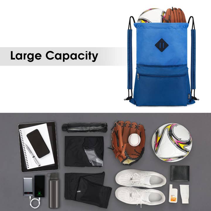 wandf - Wholesale Drawstring bag – Unisex - Water-Resistant Sports Drawstring Backpack with Shoulder Pad9