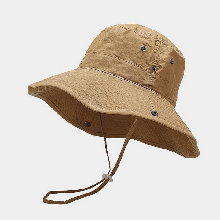 ACCITY - Wholesale Bucket Hat - Women's - Vintage Wide Brim Sun Hat with Wind Strap_CWAH38734