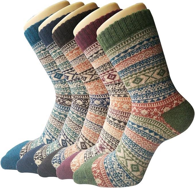 The Arinna Collection LLC - Wholesale Socks - Women's - Nordic Cozy and Warm Vintage Socks, Ethnic Style - 5 Pair1