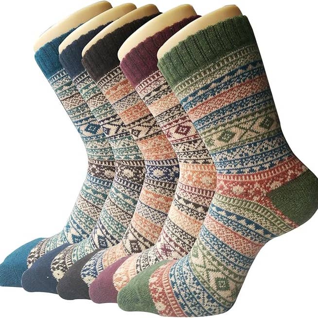 The Arinna Collection LLC - Wholesale Socks - Women's - Nordic Cozy and Warm Vintage Socks, Ethnic Style - 5 Pair1
