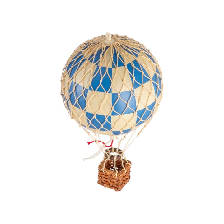 Authentic Models - Vente Décorations de table - Montgolfière Flottant Le Ciel - Check Bleu