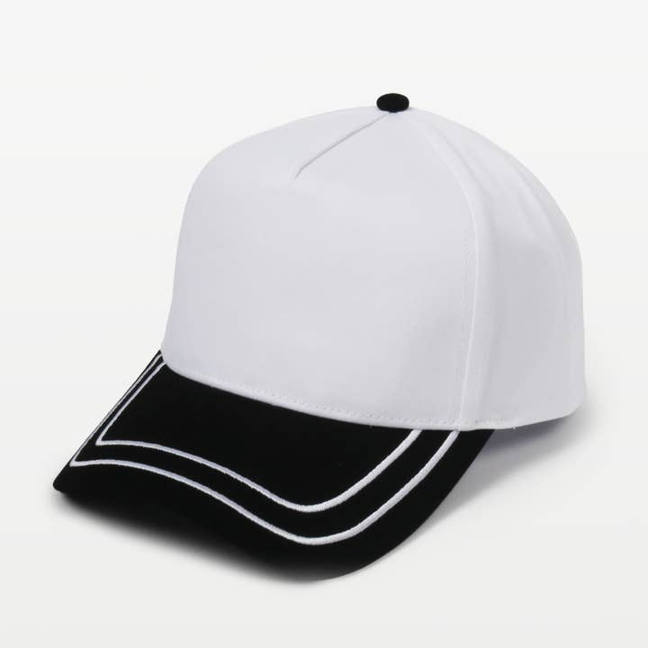 David And Young - Wholesale Baseball Cap - Unisex - Retro Stripe Brim Two Tone 5-Panel Cap15