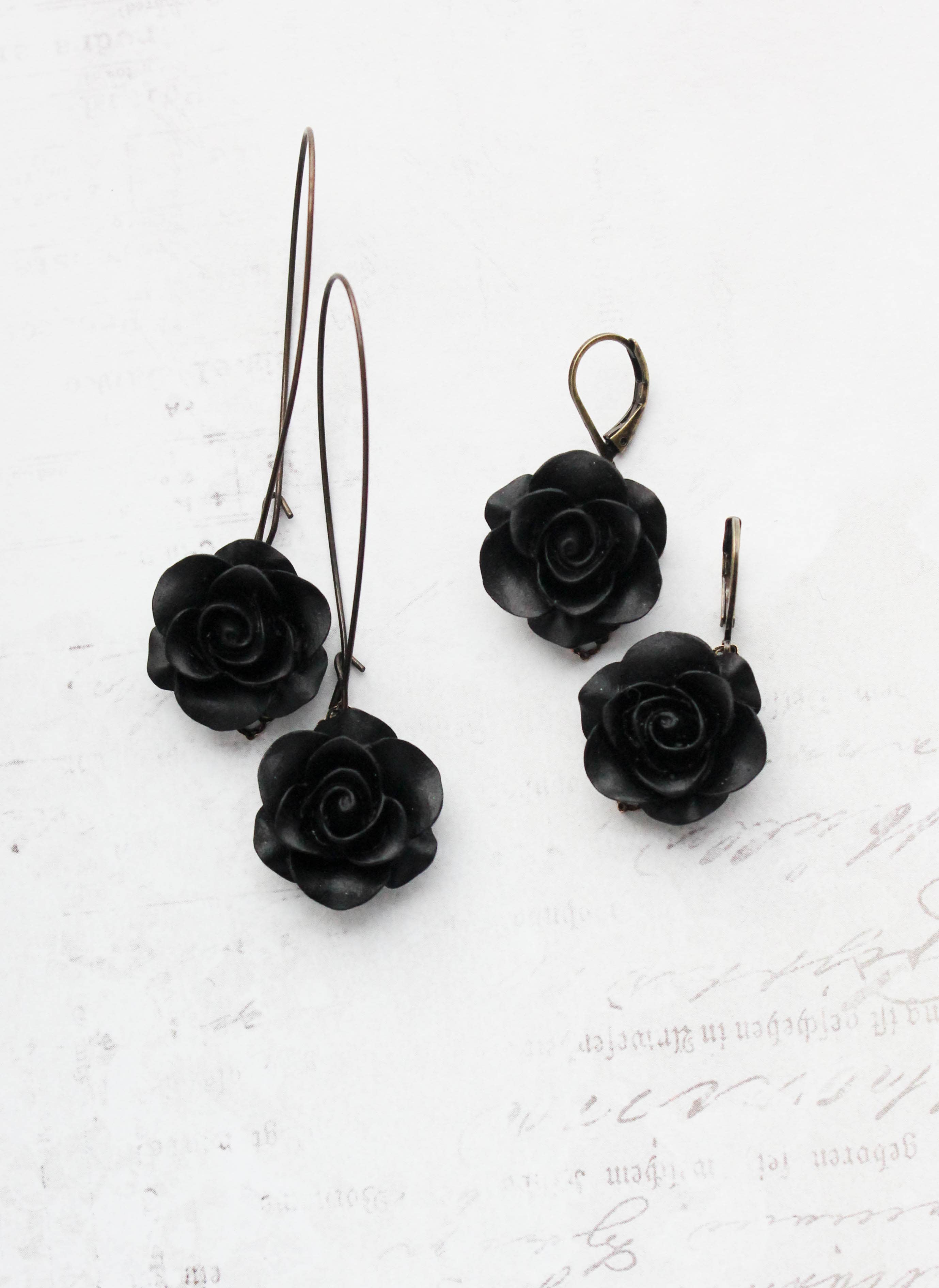 A Pocket of Posies - Wholesale Dangle Earrings - Rose Earrings - (28 colors/styles)7
