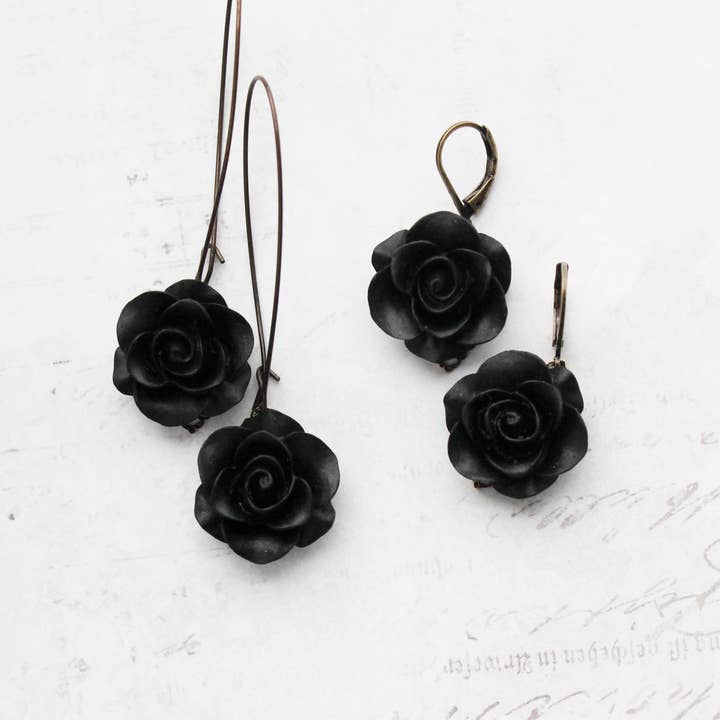 A Pocket of Posies - Wholesale Dangle Earrings - Rose Earrings - (28 colors/styles)7