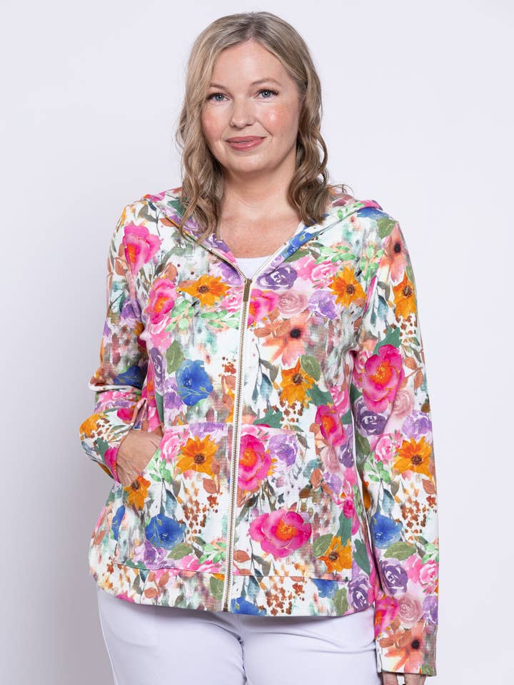 Veste Bowen, Bouquet Rose, Coton pour la vente par Blue Sky Clothing Co LLC