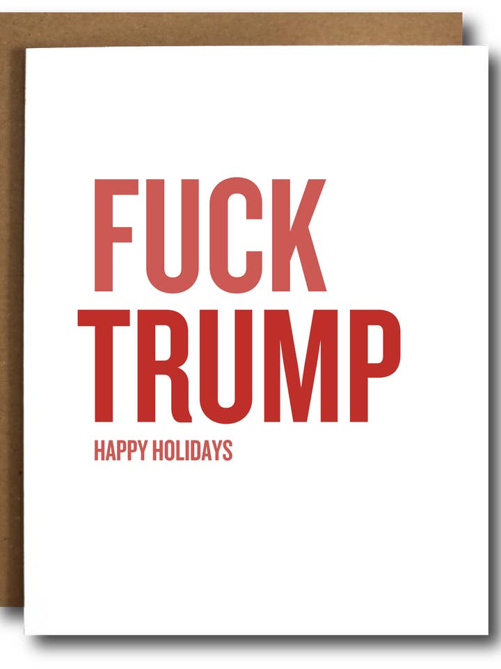 F*ck Trump Bold Holiday Card for Political Expression for wholesale by The Card Bureau