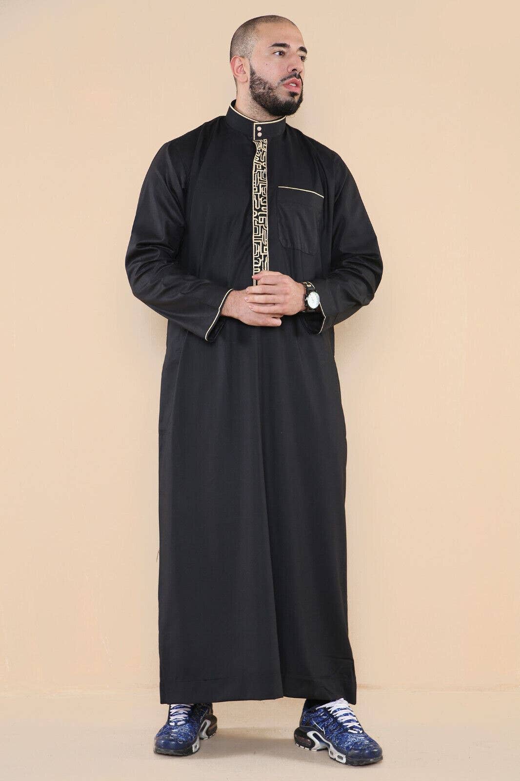 Infinity Leather (Upperclass Fashions Ltd) - Wholesale Robe - Men's - Mens Thobe Jubba Emirati Islamic Arabic Eid Embroidery Kaftan Jubbah Robe24