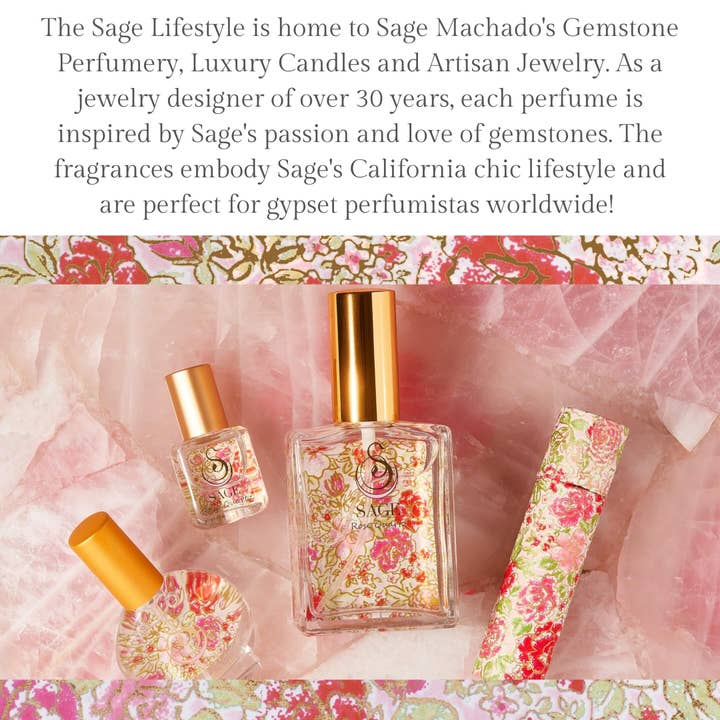 The Sage Lifestyle - A Gemstone Perfumery - Wholesale Roll-On Fragrance - Rose Quartz Organic Perfume Oil Extract Roll-On- 1/4 oz
