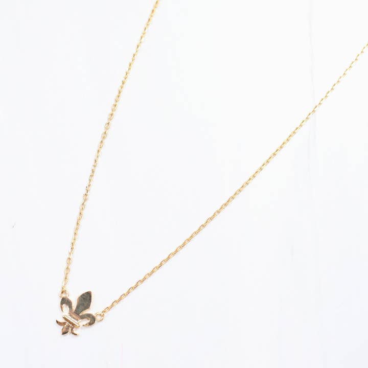 Caroline Hill - Wholesale Pendant/Charm Necklace - Royal Fleur de Lis Necklace Gold0