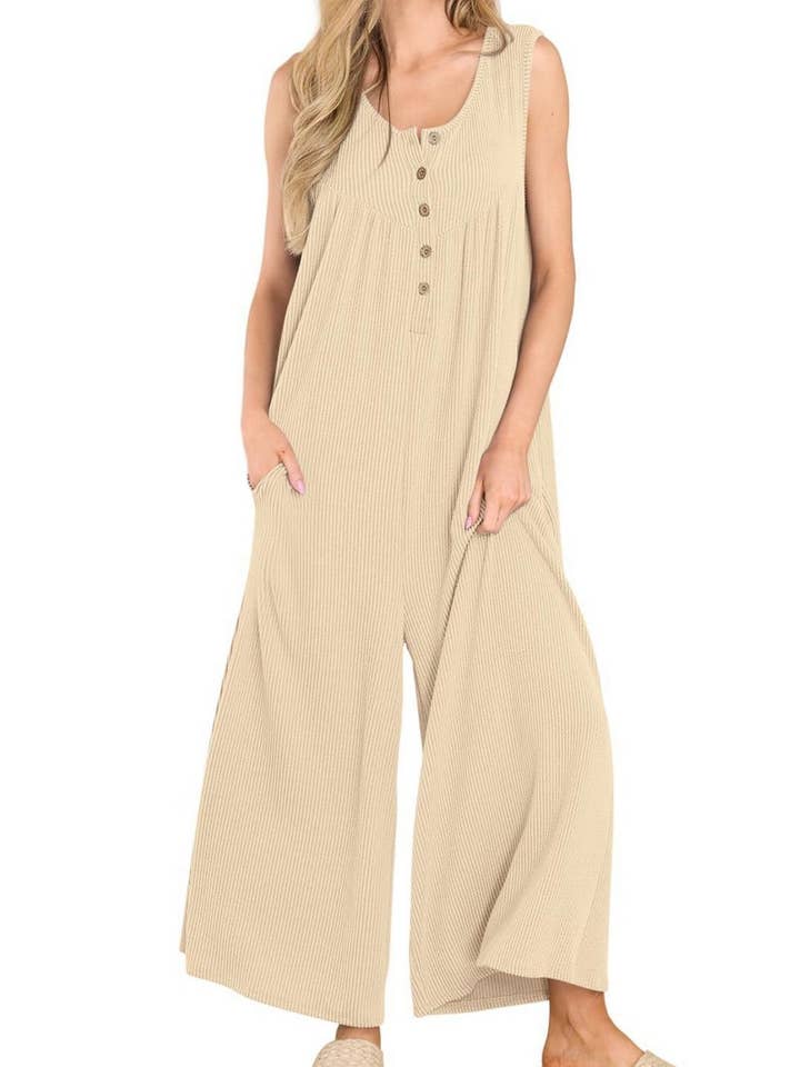 NINEXIS - Wholesale Jumpsuit - Women's - CWSJS0720_SOLID COLOR CASUAL LOOSE POCKET JUMPSUIT14