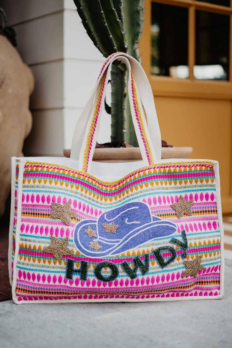 Veelkleurig HOWDY Cowgirl Hoed Gestreepte Tas voor groothandel op Faire1