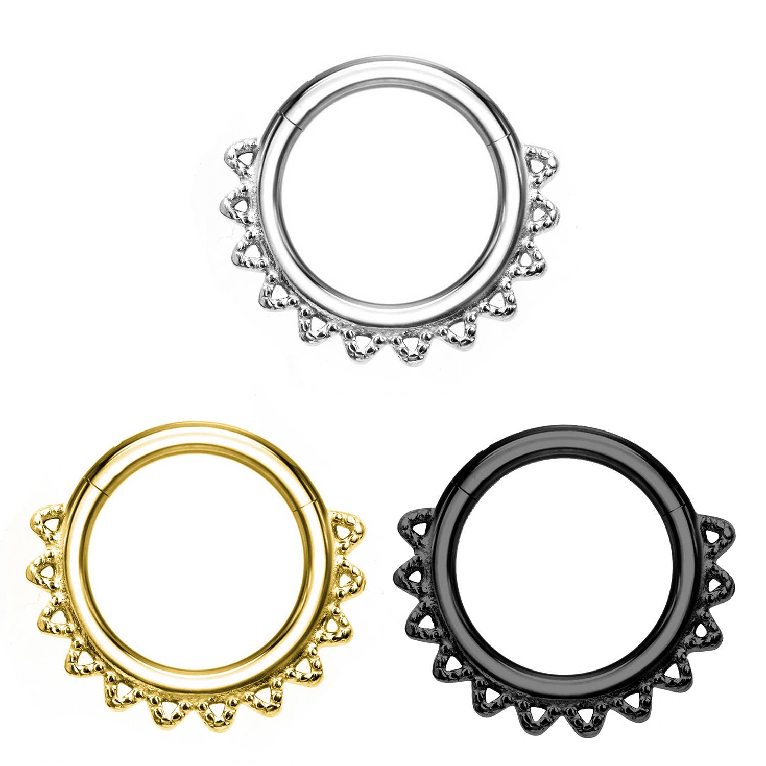 Awaken - Wholesale Single Earring - Triangle Circle Piercing - PY-1011