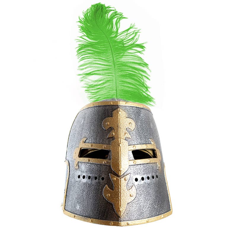 KALID MEDIEVAL - Wholesale Costume - Kids - TEMPLAR HELMET WITH VISOR + FEATHER - ST945F2