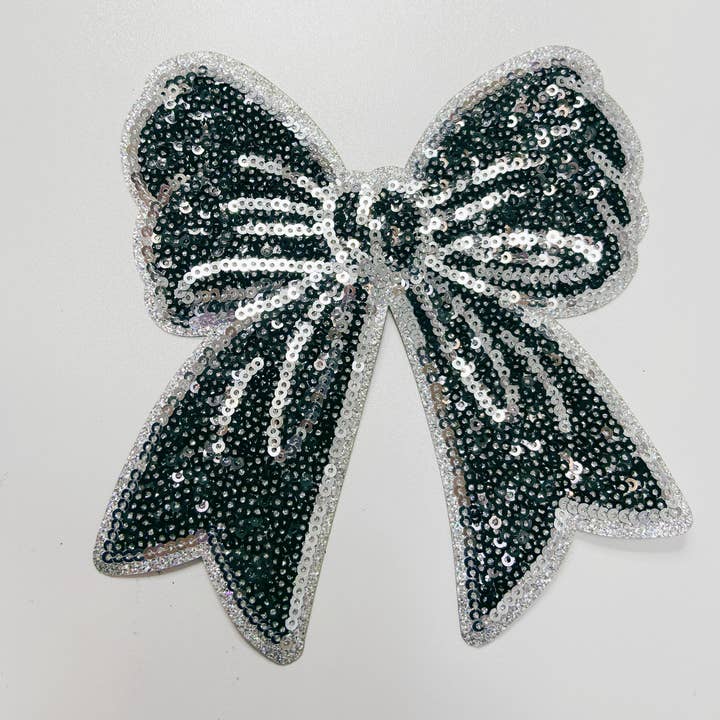 TEELUX - Wholesale Patch - 5.5" Sequin Bow - Sold in Sets of 2 - multiple color choices. - SEQUIN Patch1