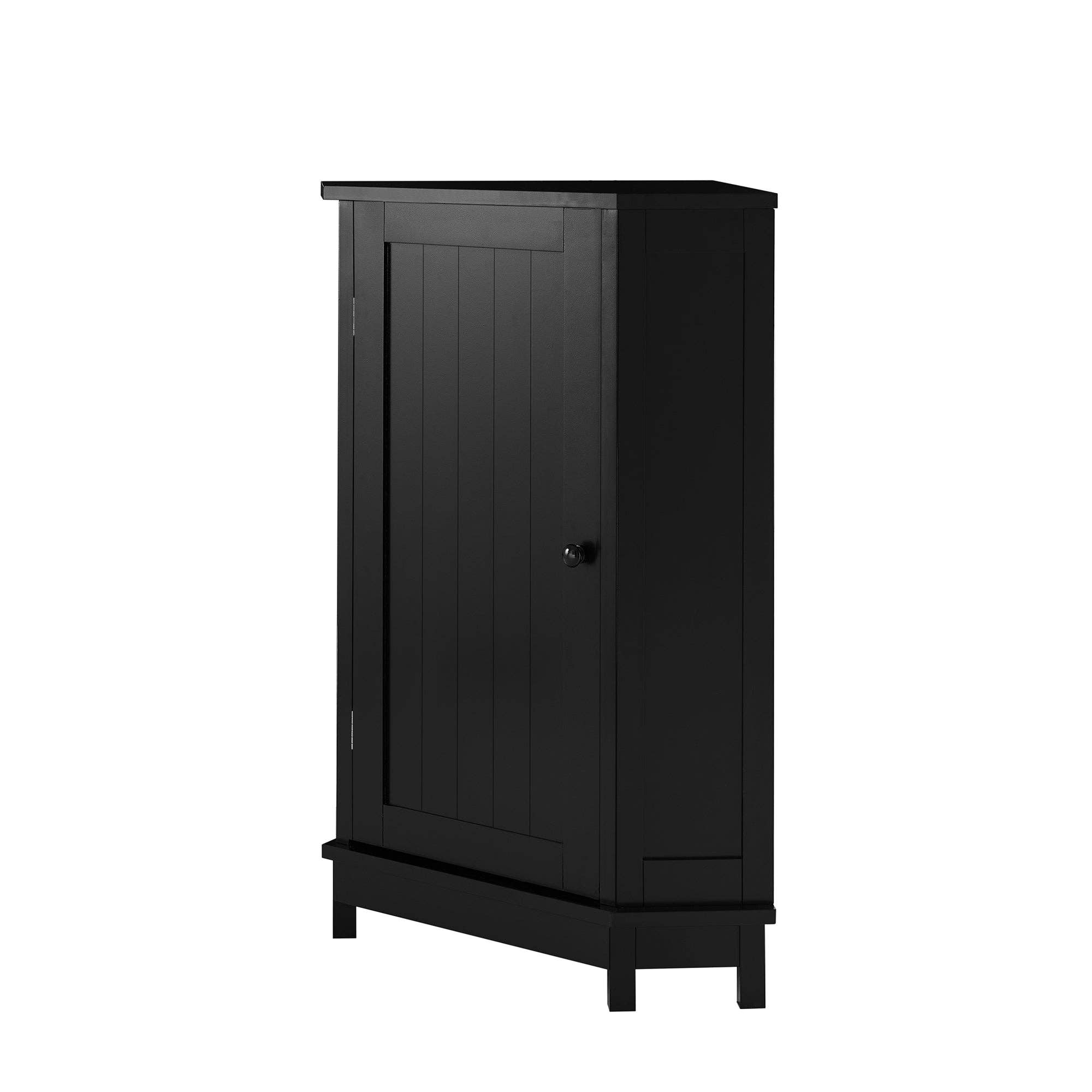Orange County Decor - Wholesale Cabinet - Black Bathroom Cabinet Triangle Corner Storage Cabinet With Adjustable Shelf Modern Style Mdf Board Black Mdf21