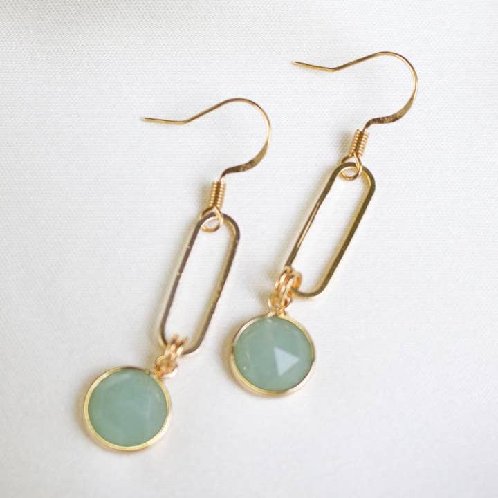 Rowe//Grønne Avenurine Charm Øreringe for engroshandel hos TISH jewelry