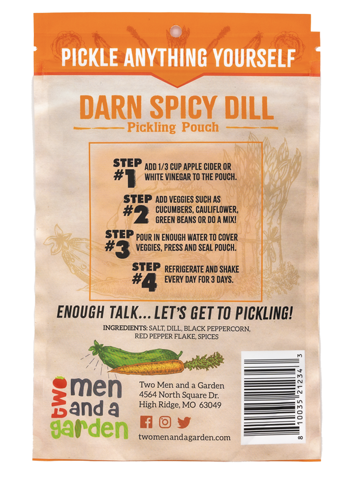 Two Men and a Garden - Wholesale Pickled Vegetables - Darn Spicy Dill - Pickling Pouch1