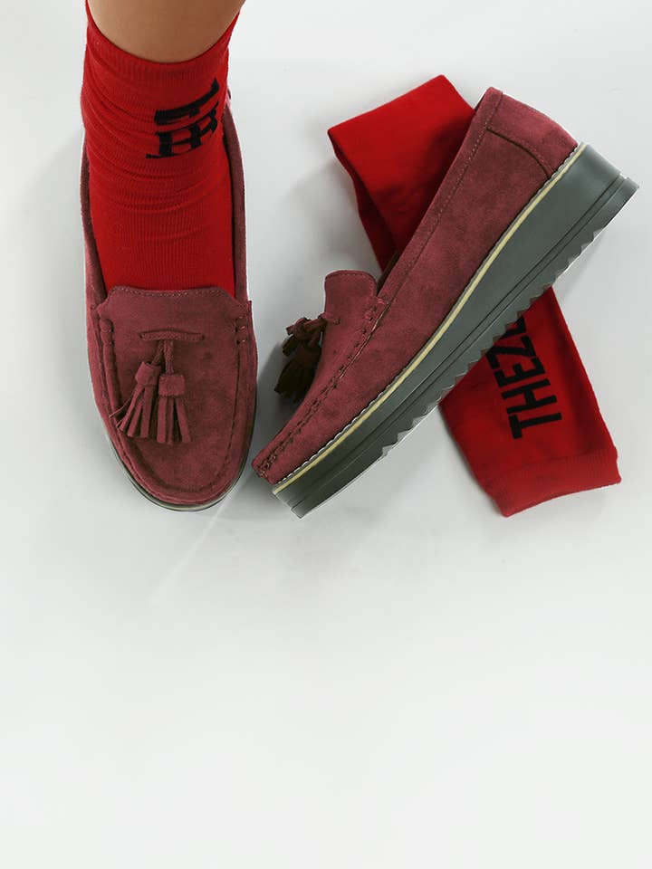 Rag Company – wholesale Flats/Loafers - Women’s – Daiki Platform Lug Sole Tassel Loafers10