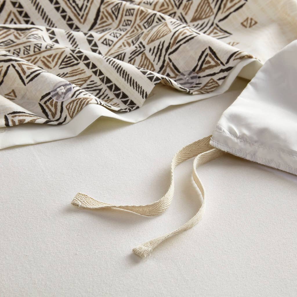 Olliix - Wholesale Bedding Set - 4 Piece Boho Printed Comforter/Duvet Cover Set, Beige/Ivory7