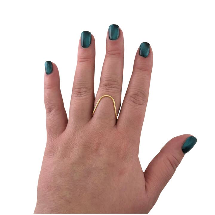 SR131 B "Curve Shark" 18K Gold Plated Ring for wholesale by Sai Brazil