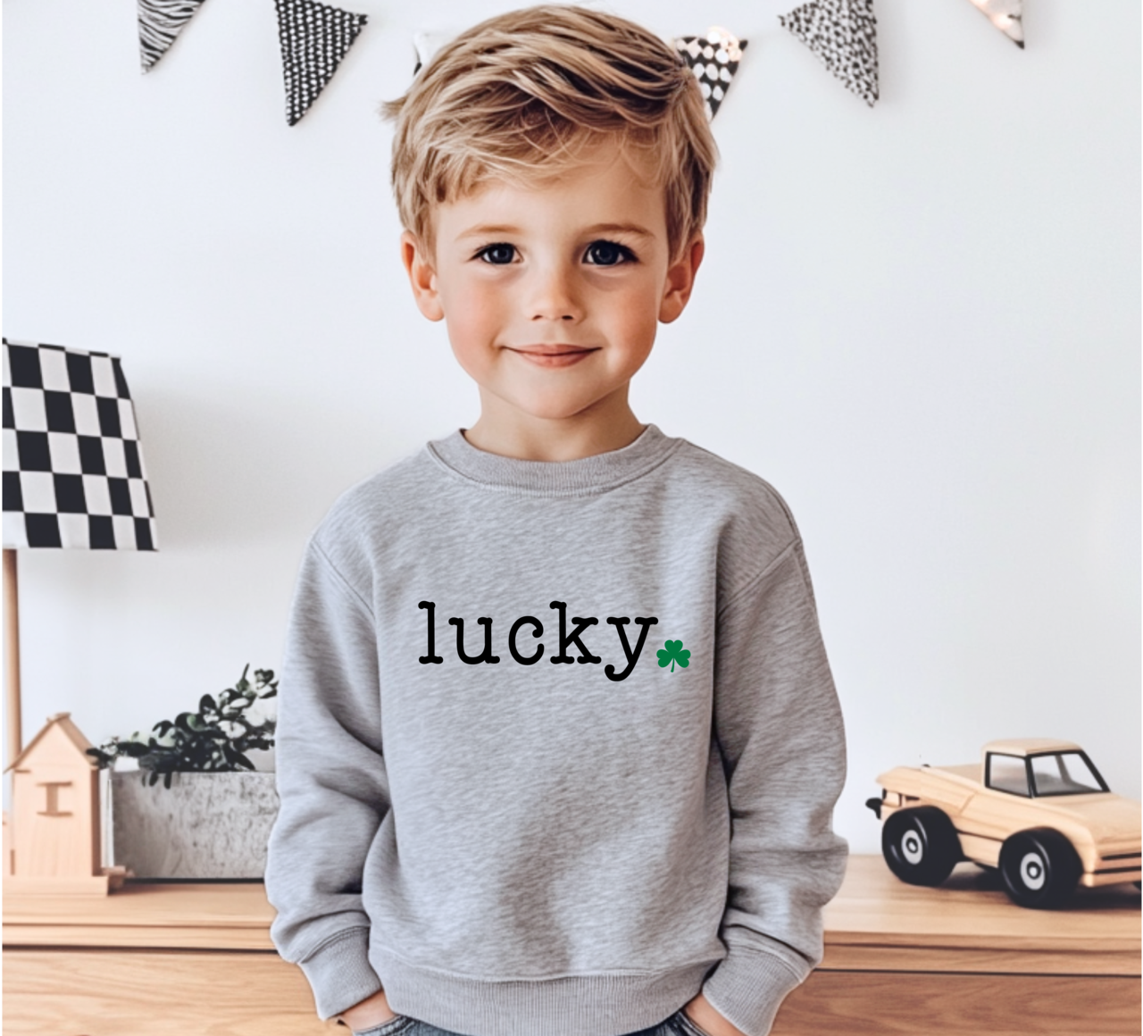 Bump & Beyond Designs - Wholesale Shirt - Kids - Toddler and Kids, Lucky, St. Patrick's Day Sweatshirt1