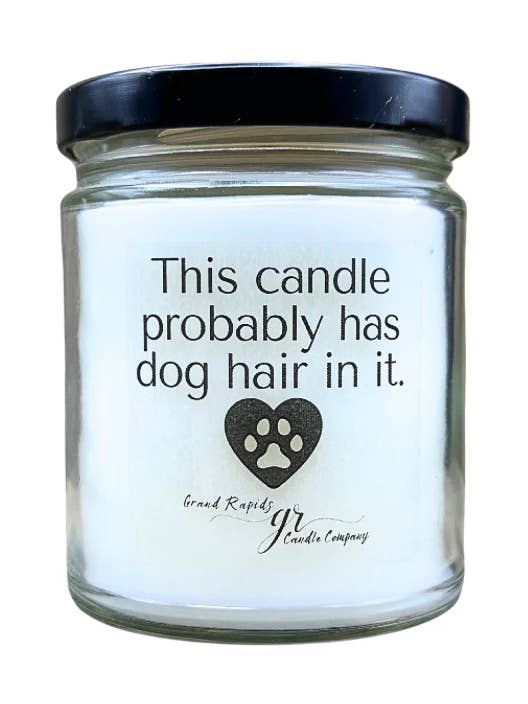 This candle probably has dog hair in it. 9oz Soy Blend Candle for wholesale by Grand Rapids Candle Company