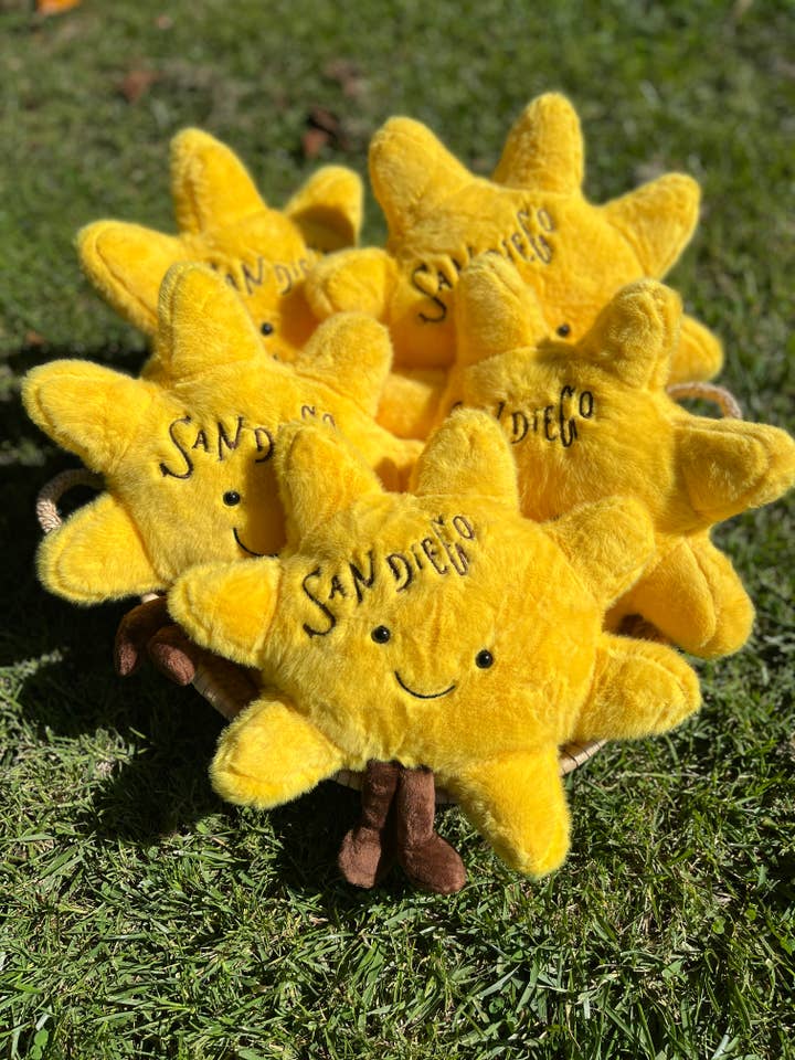 San Diego Sun Plush + San Diego Socks + San Diego Sticker for wholesale by La Ranchita's