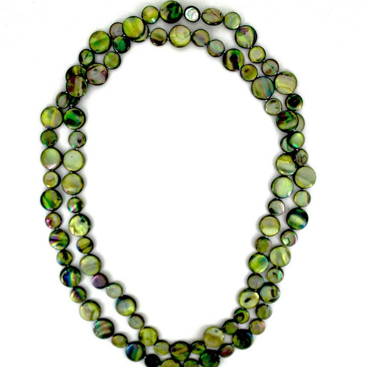 Sea Lily - Wholesale Beaded/Pearl Necklace - 2014B - Moss Single Strand MOP0