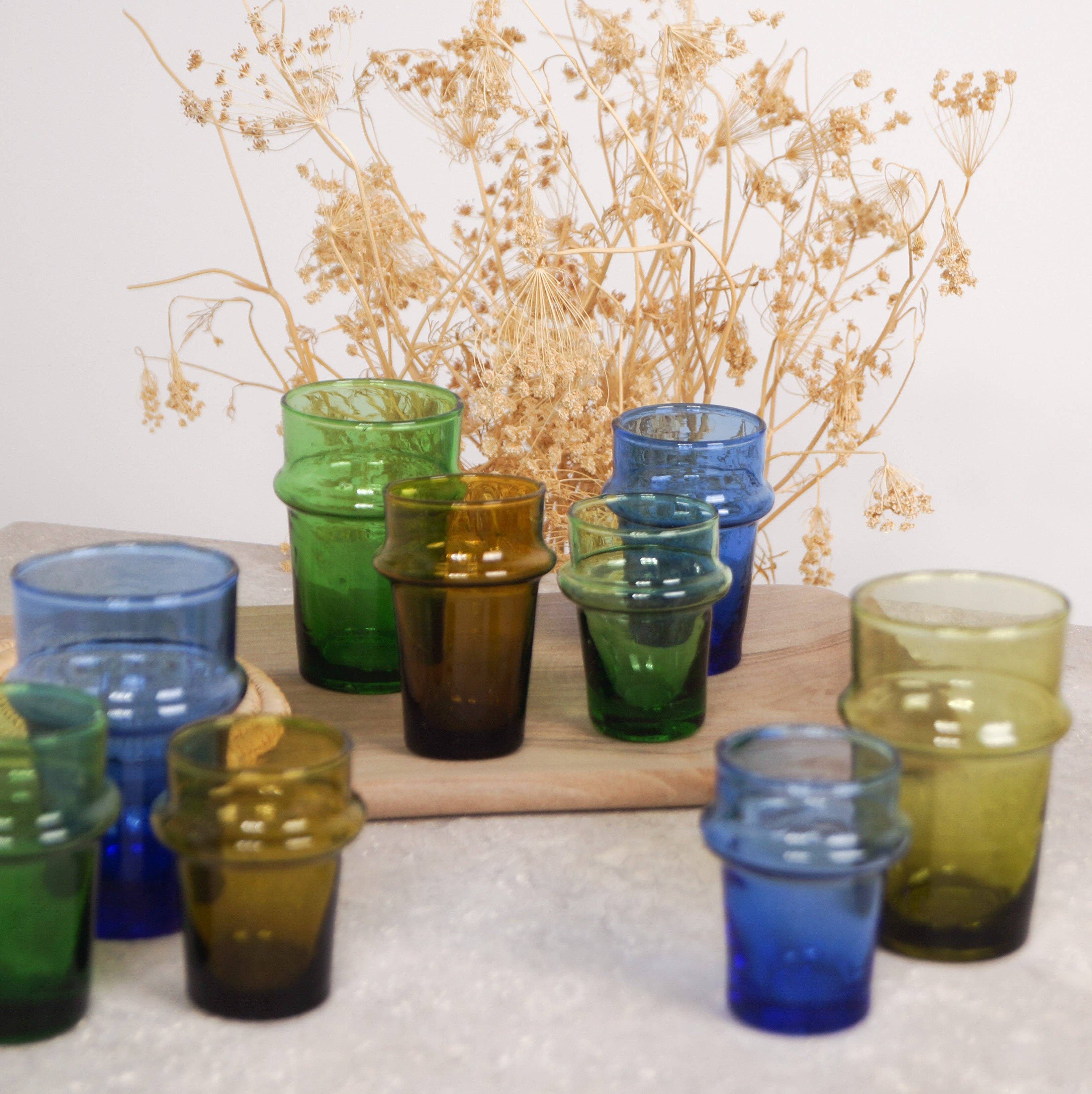 Bohome Living - Vente Verre/tasse - Verre Beldi arrondi coloré - Lot de 60