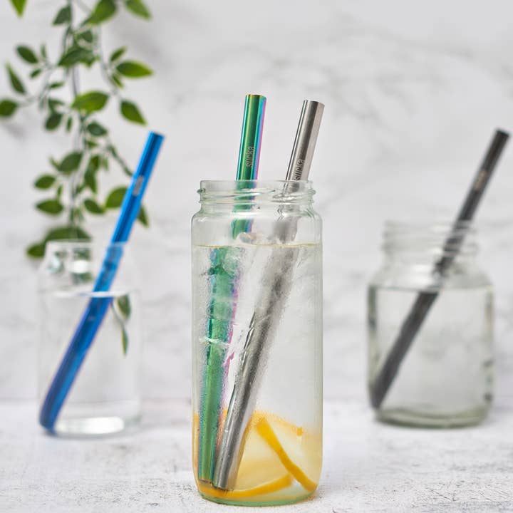Milkshake Chunky reusable metal Straws for wholesale by Sucka