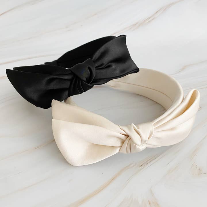 Ellison+Young - Wholesale Fashion Headband - Women's - Tied Satin Side Bow Headband